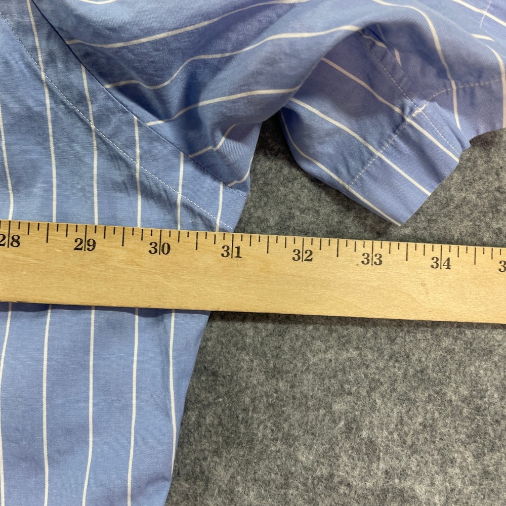 Ralph Lauren Mens Button Down Shirt XXL Blue Striped Short Sleeve Classic Fit - Picture 7 of 13